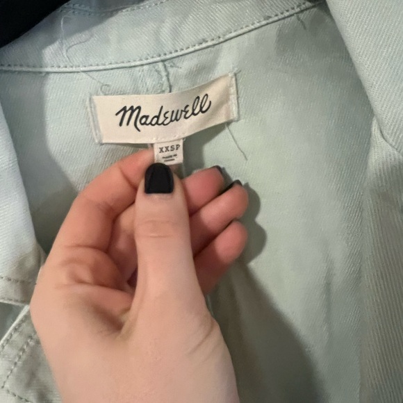 Madewell denim coveralls romper. Worn once. Size XXSP. so cute! - Picture 7 of 8